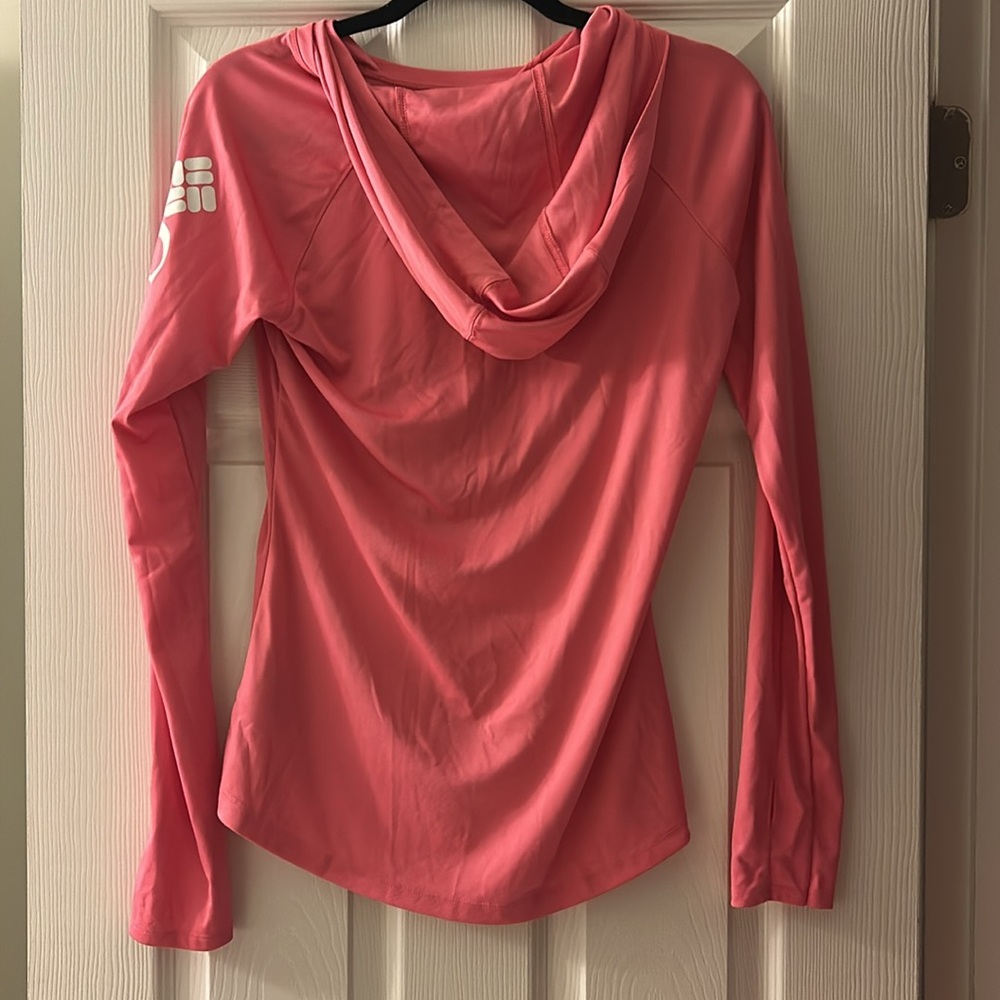 Columbia Pink Hooded Long Sleeve Shirt Omni-Shade Sun Protection - Picture 2 of 4